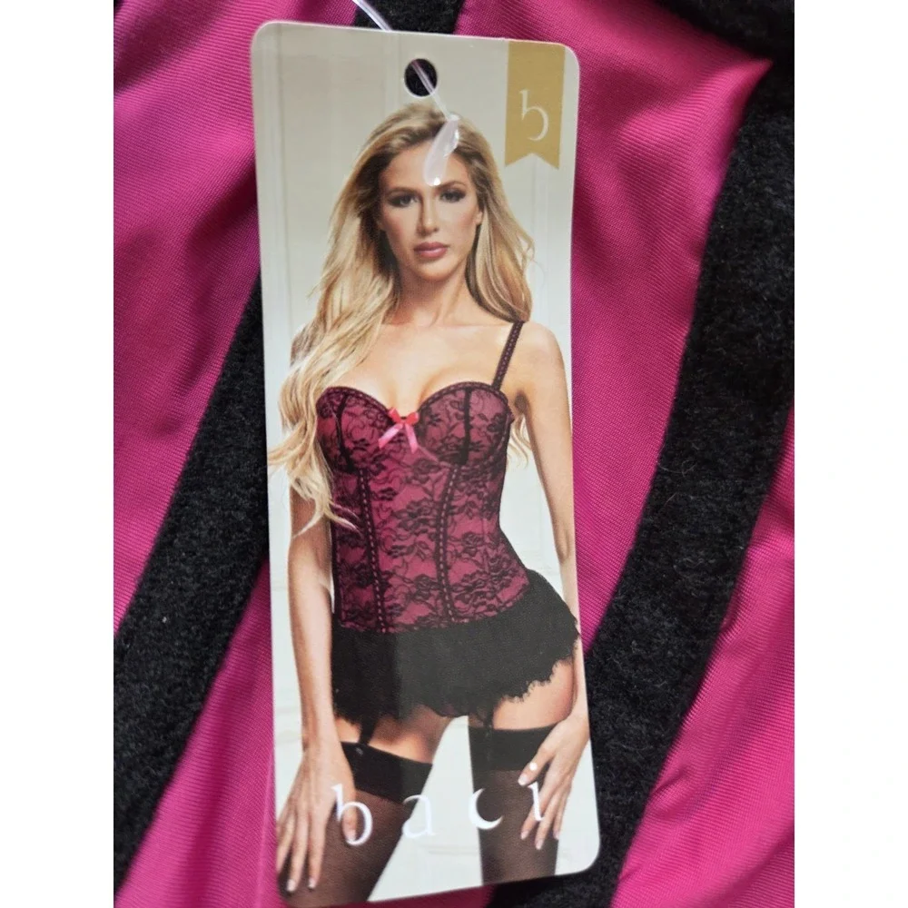 Baci Lingerie Bustier Corset Top S Lace Whimsigoth Sexy Burlesque Romantic NEW